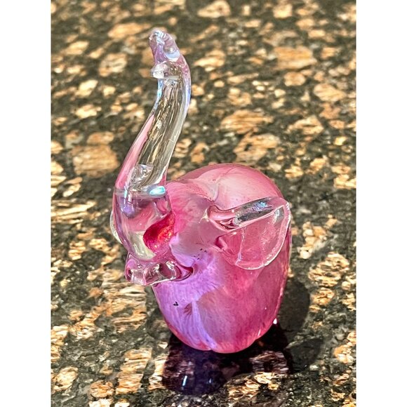 Blown Glass Pink Elephant Figurine 5.5" Tall Decorative Collectible Handcrafted - Picture 5 of 11